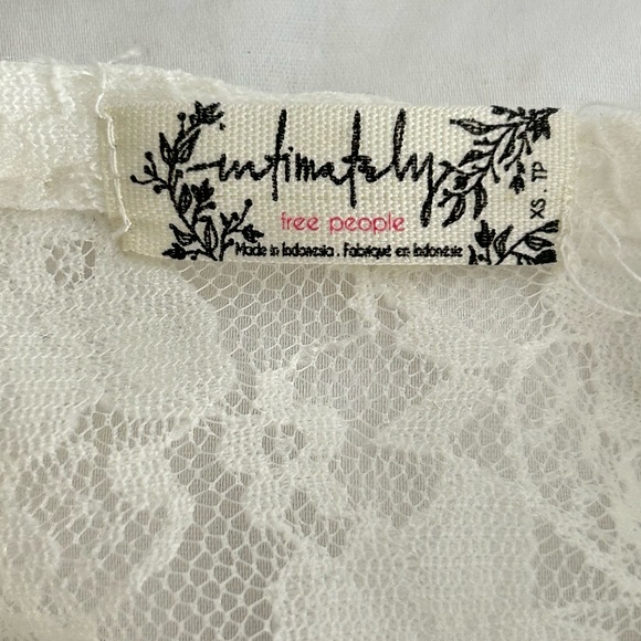 Free People Bali Valentina Slip Dress XS  Ivory White Lace Bell Sleeve Worn Once - Picture 7 of 11